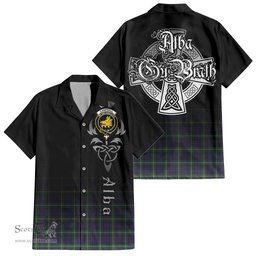 ScotsTee Shop Scottish Campbell Argyll Modern Clan Crest Tartan Alba Gu Brath Celtic Inspired Tartan Short Sleeve Shirt
