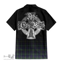 ScotsTee Shop Scottish Campbell Argyll Modern Clan Crest Tartan Alba Gu Brath Celtic Inspired Tartan Short Sleeve Shirt