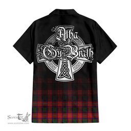 ScotsTee Shop Scottish Charteris Clan Crest Tartan Alba Gu Brath Celtic Inspired Tartan Short Sleeve Shirt