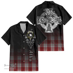 ScotsTee Shop Scottish Cunningham Dress Clan Crest Tartan Alba Gu Brath Celtic Inspired Tartan Short Sleeve Shirt