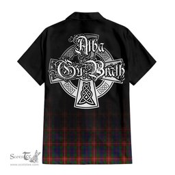 ScotsTee Shop Scottish Fraser of Lovat Clan Crest Tartan Alba Gu Brath Celtic Inspired Tartan Short Sleeve Shirt