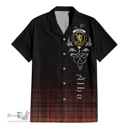 ScotsTee Shop Scottish Cumming Hunting Weathered Clan Crest Tartan Alba Gu Brath Celtic Inspired Tartan Short Sleeve Shirt