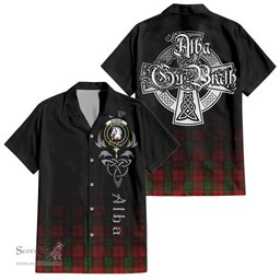 ScotsTee Shop Scottish Dunbar Clan Crest Tartan Alba Gu Brath Celtic Inspired Tartan Short Sleeve Shirt
