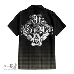 ScotsTee Shop Scottish Haig Clan Crest Tartan Alba Gu Brath Celtic Inspired Tartan Short Sleeve Shirt