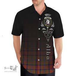 ScotsTee Shop Scottish Hepburn Clan Crest Tartan Alba Gu Brath Celtic Inspired Tartan Short Sleeve Shirt