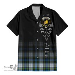 ScotsTee Shop Scottish Campbell Dress Clan Crest Tartan Alba Gu Brath Celtic Inspired Tartan Short Sleeve Shirt