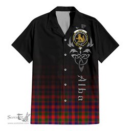 ScotsTee Shop Scottish Gow Modern Clan Crest Tartan Alba Gu Brath Celtic Inspired Tartan Short Sleeve Shirt