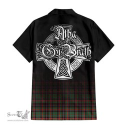 ScotsTee Shop Scottish Cumming Hunting Ancient Clan Crest Tartan Alba Gu Brath Celtic Inspired Tartan Short Sleeve Shirt