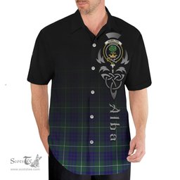 ScotsTee Shop Scottish Hamilton Hunting Modern Clan Crest Tartan Alba Gu Brath Celtic Inspired Tartan Short Sleeve Shirt