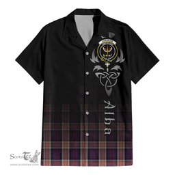 ScotsTee Shop Scottish Carnegie Clan Crest Tartan Alba Gu Brath Celtic Inspired Tartan Short Sleeve Shirt
