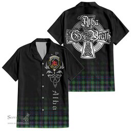 ScotsTee Shop Scottish Farquharson Ancient Clan Crest Tartan Alba Gu Brath Celtic Inspired Tartan Short Sleeve Shirt