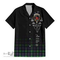 ScotsTee Shop Scottish Farquharson Ancient Clan Crest Tartan Alba Gu Brath Celtic Inspired Tartan Short Sleeve Shirt