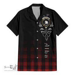 ScotsTee Shop Scottish Cunningham Clan Crest Tartan Alba Gu Brath Celtic Inspired Tartan Short Sleeve Shirt