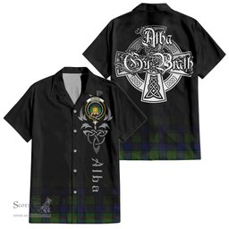 ScotsTee Shop Scottish Dundas Modern Clan Crest Tartan Alba Gu Brath Celtic Inspired Tartan Short Sleeve Shirt