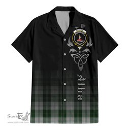 ScotsTee Shop Scottish Erskine Green Clan Crest Tartan Alba Gu Brath Celtic Inspired Tartan Short Sleeve Shirt