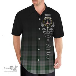 ScotsTee Shop Scottish Erskine Green Clan Crest Tartan Alba Gu Brath Celtic Inspired Tartan Short Sleeve Shirt