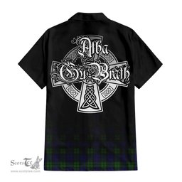 ScotsTee Shop Scottish Campbell Modern Clan Crest Tartan Alba Gu Brath Celtic Inspired Tartan Short Sleeve Shirt