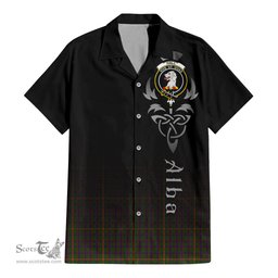ScotsTee Shop Scottish Hall Clan Crest Tartan Alba Gu Brath Celtic Inspired Tartan Short Sleeve Shirt