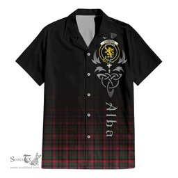 ScotsTee Shop Scottish Cumming Hunting Modern Clan Crest Tartan Alba Gu Brath Celtic Inspired Tartan Short Sleeve Shirt