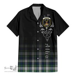 ScotsTee Shop Scottish Gordon Dress Ancient Clan Crest Tartan Alba Gu Brath Celtic Inspired Tartan Short Sleeve Shirt