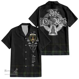 ScotsTee Shop Scottish Gordon Old Clan Crest Tartan Alba Gu Brath Celtic Inspired Tartan Short Sleeve Shirt