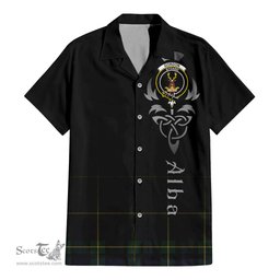 ScotsTee Shop Scottish Gordon Old Clan Crest Tartan Alba Gu Brath Celtic Inspired Tartan Short Sleeve Shirt