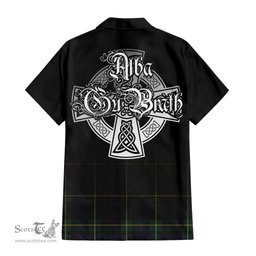 ScotsTee Shop Scottish Gordon Old Clan Crest Tartan Alba Gu Brath Celtic Inspired Tartan Short Sleeve Shirt