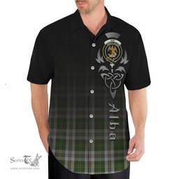 ScotsTee Shop Scottish Hay White Dress Clan Crest Tartan Alba Gu Brath Celtic Inspired Tartan Short Sleeve Shirt