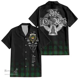 ScotsTee Shop Scottish Douglas Black Clan Crest Tartan Alba Gu Brath Celtic Inspired Tartan Short Sleeve Shirt