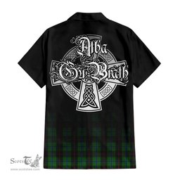 ScotsTee Shop Scottish Douglas Black Clan Crest Tartan Alba Gu Brath Celtic Inspired Tartan Short Sleeve Shirt