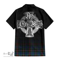 ScotsTee Shop Scottish Fraser Hunting Ancient Clan Crest Tartan Alba Gu Brath Celtic Inspired Tartan Short Sleeve Shirt