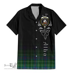ScotsTee Shop Scottish Duncan Ancient Clan Crest Tartan Alba Gu Brath Celtic Inspired Tartan Short Sleeve Shirt