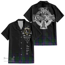 ScotsTee Shop Scottish Carmichael Clan Crest Tartan Alba Gu Brath Celtic Inspired Tartan Short Sleeve Shirt