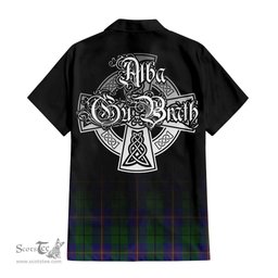 ScotsTee Shop Scottish Carmichael Clan Crest Tartan Alba Gu Brath Celtic Inspired Tartan Short Sleeve Shirt