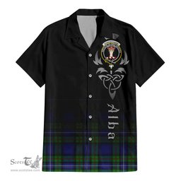 ScotsTee Shop Scottish Donnachaidh Clan Crest Tartan Alba Gu Brath Celtic Inspired Tartan Short Sleeve Shirt