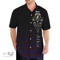 ScotsTee Shop Scottish Home Modern Clan Crest Tartan Alba Gu Brath Celtic Inspired Tartan Short Sleeve Shirt