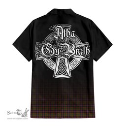 ScotsTee Shop Scottish Cochrane Modern Clan Crest Tartan Alba Gu Brath Celtic Inspired Tartan Short Sleeve Shirt
