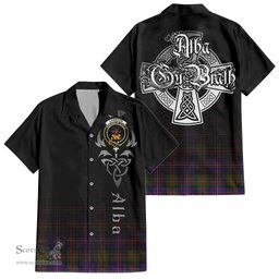 ScotsTee Shop Scottish Cameron of Erracht Modern Clan Crest Tartan Alba Gu Brath Celtic Inspired Tartan Short Sleeve Shirt
