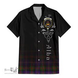 ScotsTee Shop Scottish Cameron of Erracht Modern Clan Crest Tartan Alba Gu Brath Celtic Inspired Tartan Short Sleeve Shirt