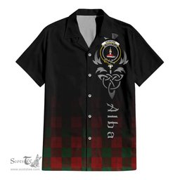 ScotsTee Shop Scottish Erskine Clan Crest Tartan Alba Gu Brath Celtic Inspired Tartan Short Sleeve Shirt