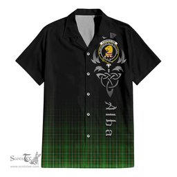 ScotsTee Shop Scottish Forrester or Foster Hunting Clan Crest Tartan Alba Gu Brath Celtic Inspired Tartan Short Sleeve Shirt