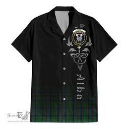 ScotsTee Shop Scottish Hope Vere Clan Crest Tartan Alba Gu Brath Celtic Inspired Tartan Short Sleeve Shirt