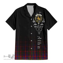 ScotsTee Shop Scottish Gow Clan Crest Tartan Alba Gu Brath Celtic Inspired Tartan Short Sleeve Shirt