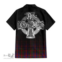 ScotsTee Shop Scottish Gow Clan Crest Tartan Alba Gu Brath Celtic Inspired Tartan Short Sleeve Shirt