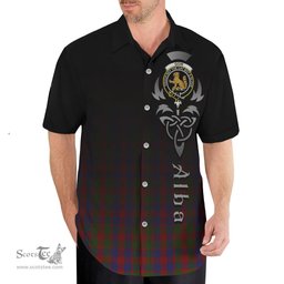 ScotsTee Shop Scottish Gow Clan Crest Tartan Alba Gu Brath Celtic Inspired Tartan Short Sleeve Shirt