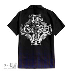 ScotsTee Shop Scottish Elliot Clan Crest Tartan Alba Gu Brath Celtic Inspired Tartan Short Sleeve Shirt