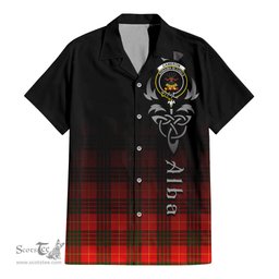 ScotsTee Shop Scottish Cameron Modern Clan Crest Tartan Alba Gu Brath Celtic Inspired Tartan Short Sleeve Shirt