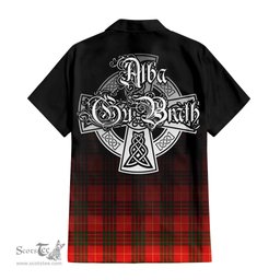 ScotsTee Shop Scottish Cameron Modern Clan Crest Tartan Alba Gu Brath Celtic Inspired Tartan Short Sleeve Shirt