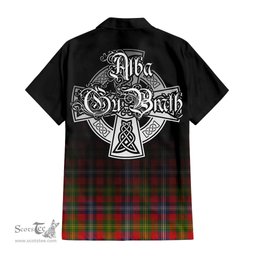 ScotsTee Shop Scottish Forrester Clan Crest Tartan Alba Gu Brath Celtic Inspired Tartan Short Sleeve Shirt
