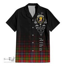 ScotsTee Shop Scottish Forrester Clan Crest Tartan Alba Gu Brath Celtic Inspired Tartan Short Sleeve Shirt